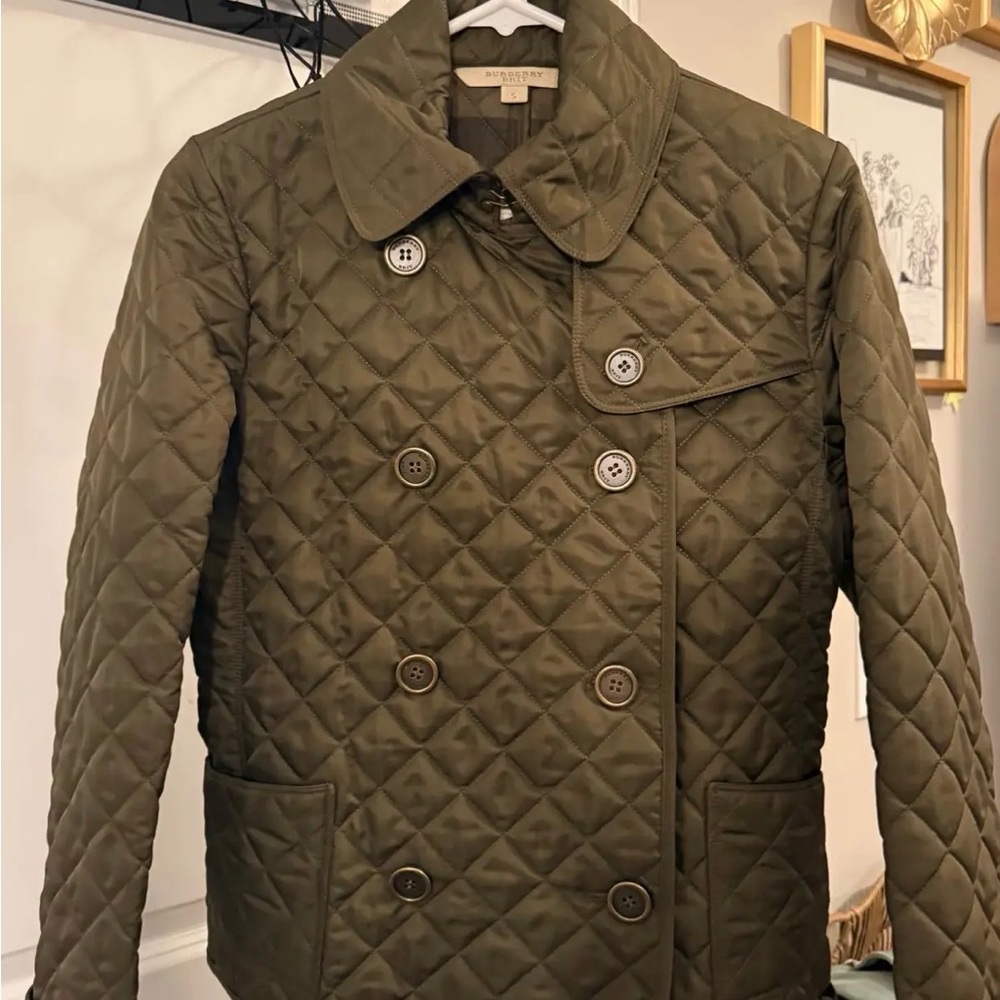Burberry Olive Green Quilted Double-Breasted Coat SOLD